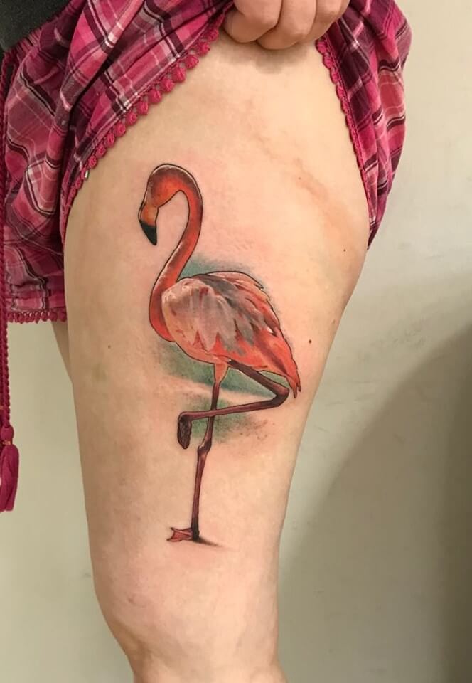Tattoo von einem realistischen Flamingo Wild Spirit Hameln